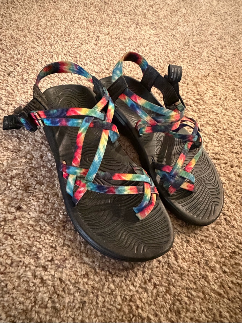 Chaco ZX2 Tye Dye Toe Loop Sandal Size 9